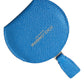 Blue Calfskin Leather Round Logo Hand Mirror Holder