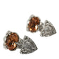 Silver Crystal Stone 925 Sterling Earrings