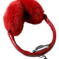 Red Mink Fur Winter Warmer Headband Ear Muffs