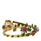 Gold Brass Roses Crystal Embellished Headband Diadem