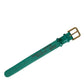 Green Textured Leather Gold Tone Metal Buckle Neckband