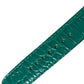 Green Textured Leather Gold Tone Metal Buckle Neckband