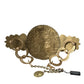 Gold Tone Brass Oversized Round Coin MONETE Belt