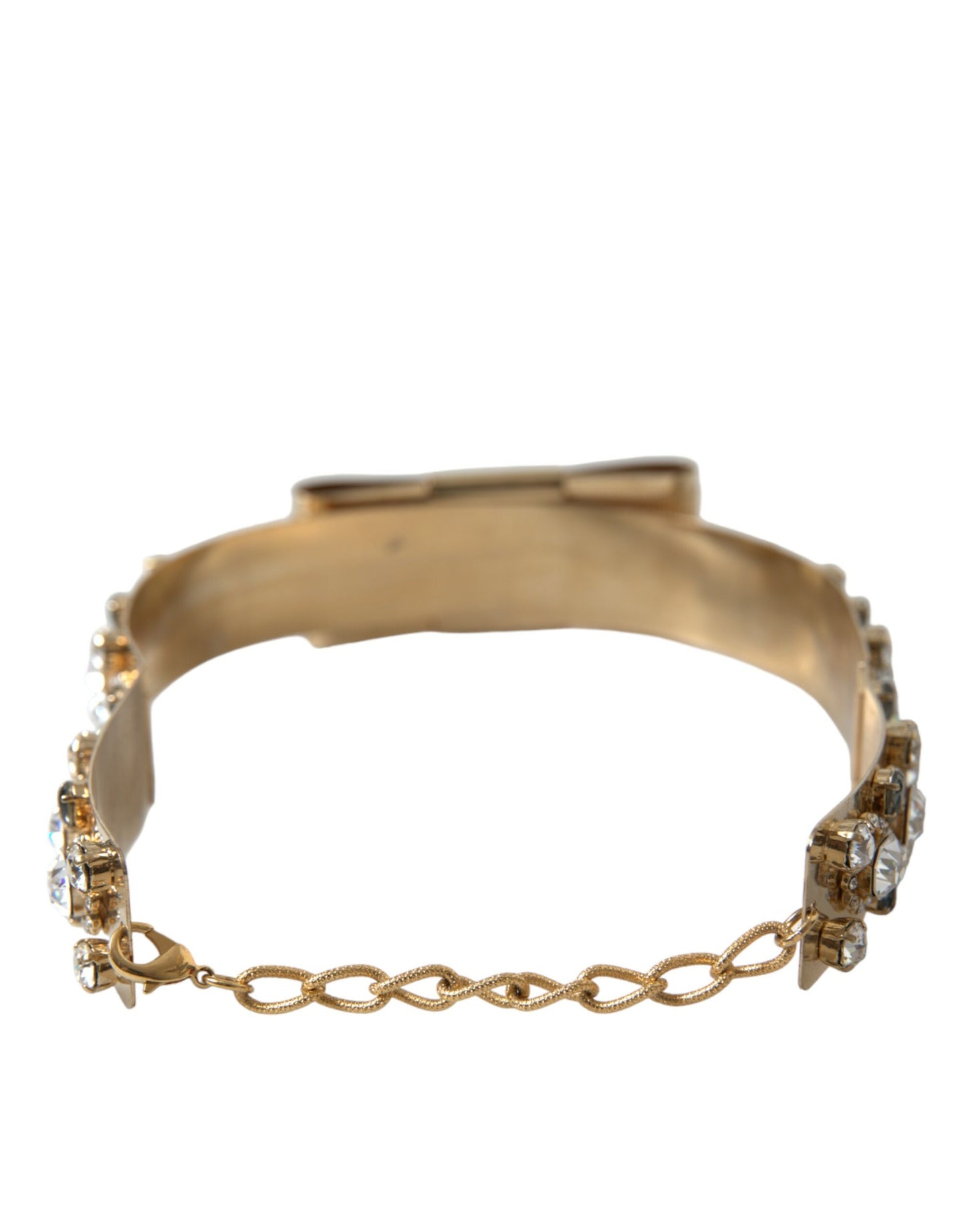 Gold Tone Brass Crystal Embellished Belt