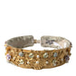 Gold Brass Faux Pearl Floral Embellished Belt