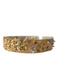 Gold Brass Faux Pearl Floral Embellished Belt