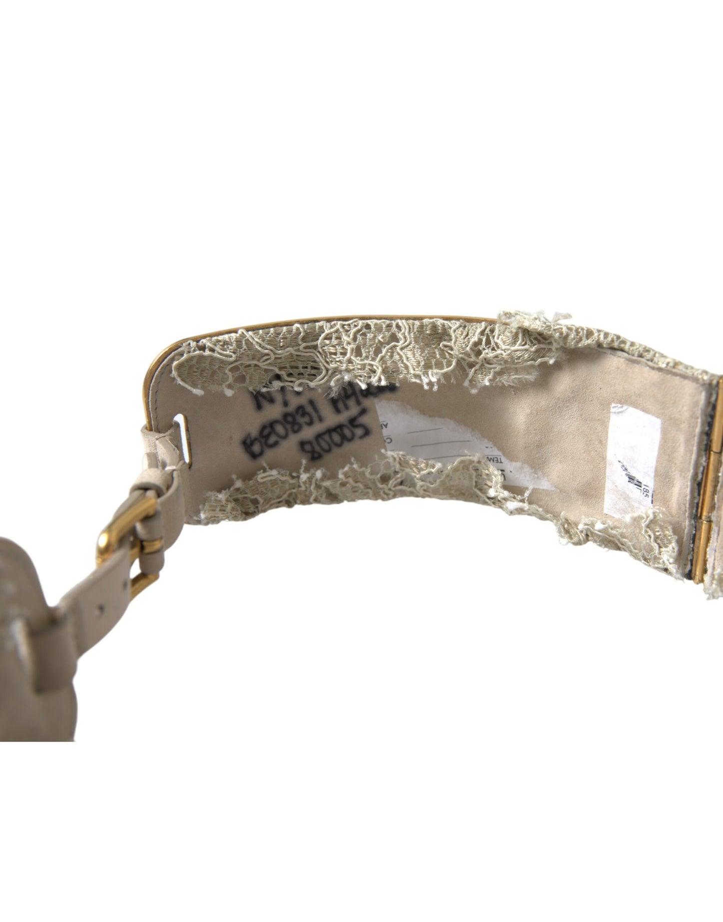 Gold Brass Faux Pearl Floral Embellished Belt