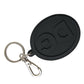 Black Rubber DG Logo Silver Brass Metal Keyring Keychain