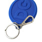 Blue Rubber DG Logo Silver Brass Metal Keyring Keychain