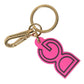 Pink Rubber Gold Tone Metal DG Logo Keyring Keychain