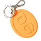 Orange Rubber DG Logo Silver Brass Metal Keyring Keychain