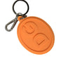 Orange Rubber DG Logo Silver Brass Metal Keyring Keychain