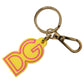 Yellow Rubber Gold Tone Metal DG Logo Keyring Keychain