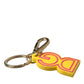 Yellow Rubber Gold Tone Metal DG Logo Keyring Keychain