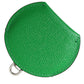 Green Calfskin Leather Round Logo Hand Mirror Holder