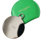 Green Calfskin Leather Round Logo Hand Mirror Holder