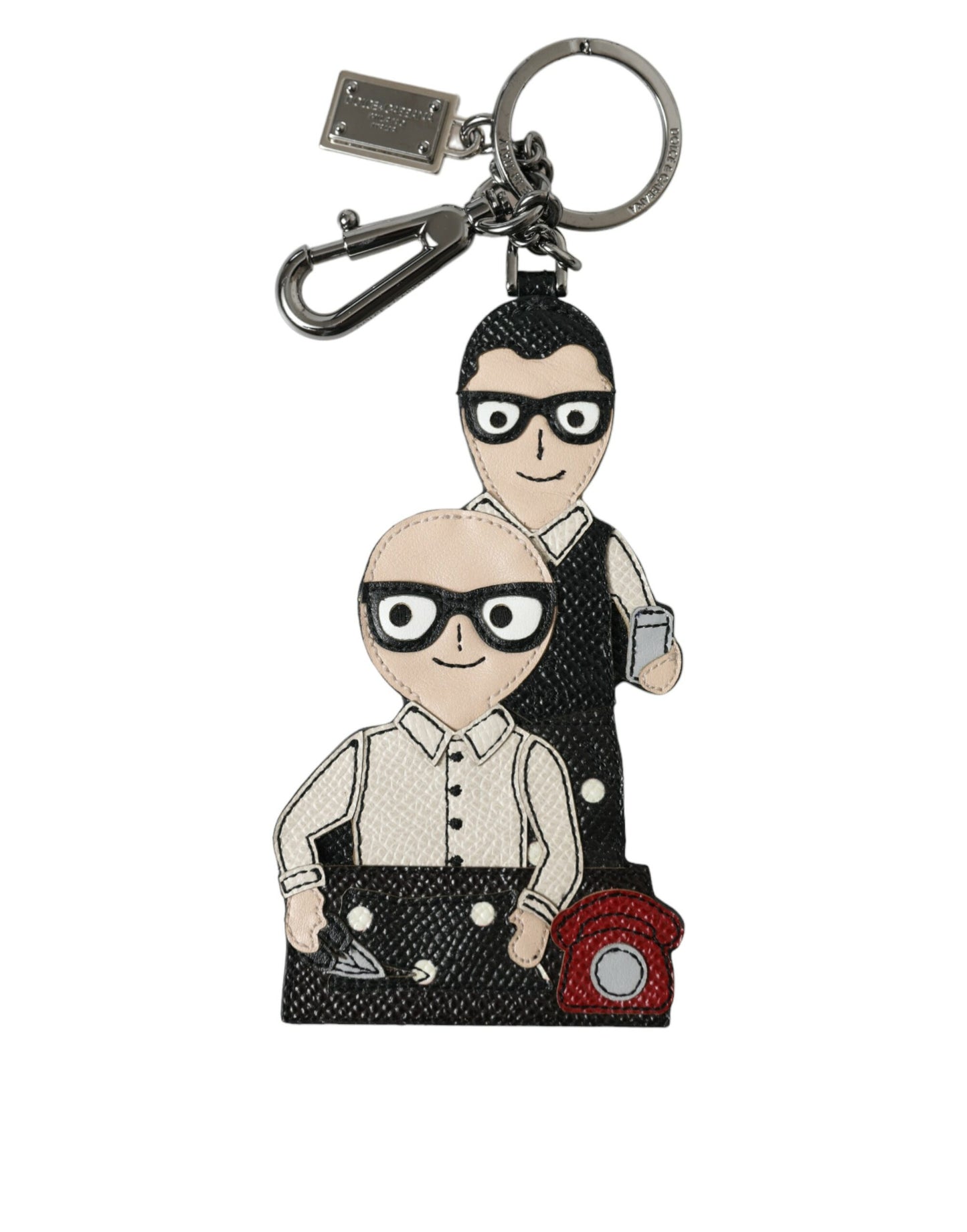 Leather Dominico Stefano #DGFAMILY Logo Badge Keychain