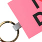 Pink Silicone DG Logo Gold Brass Keychain