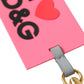 Pink Silicone DG Logo Gold Brass Keychain