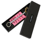 Pink Silicone DG Logo Gold Brass Keychain