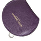 Purple Calfskin Leather Round Logo Hand Mirror Holder