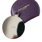 Purple Calfskin Leather Round Logo Hand Mirror Holder