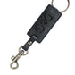 Black Calf Leather DG Logo Silver Brass Keyring Keychain