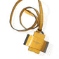 Yellow Crocodile Leather Logo Print Lanyard Keychain