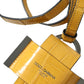 Yellow Crocodile Leather Logo Print Lanyard Keychain