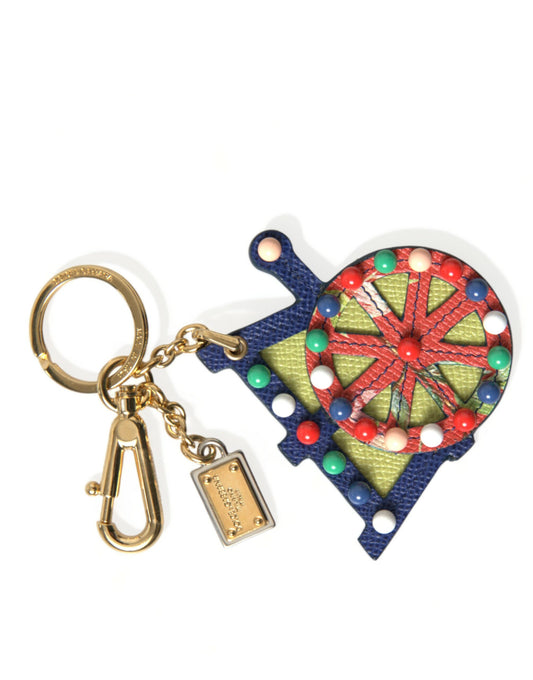 Multicolor Gold Tone Carretto Keychain Keyring