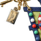 Multicolor Gold Tone Carretto Keychain Keyring