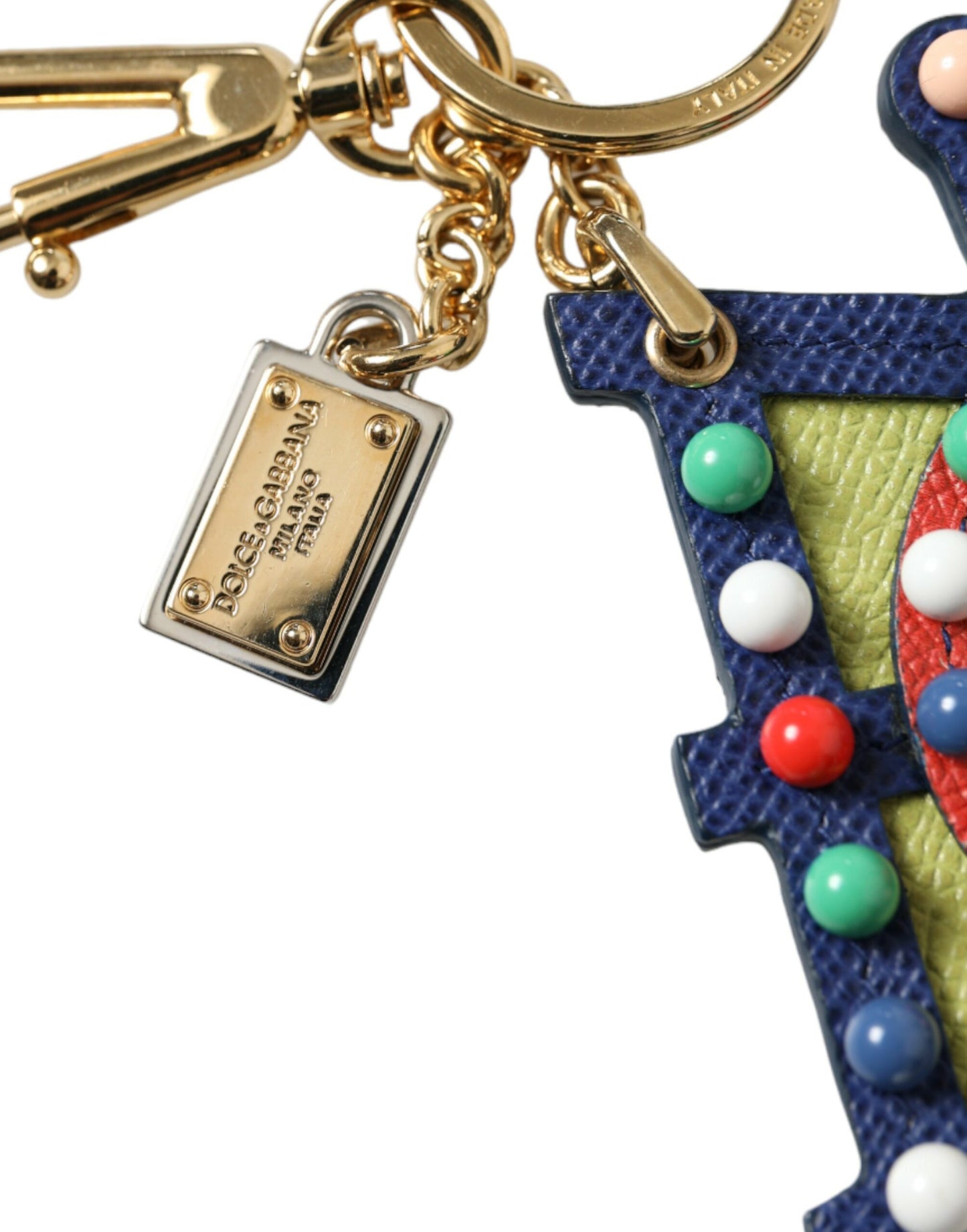 Multicolor Gold Tone Carretto Keychain Keyring