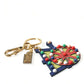 Multicolor Gold Tone Carretto Keychain Keyring