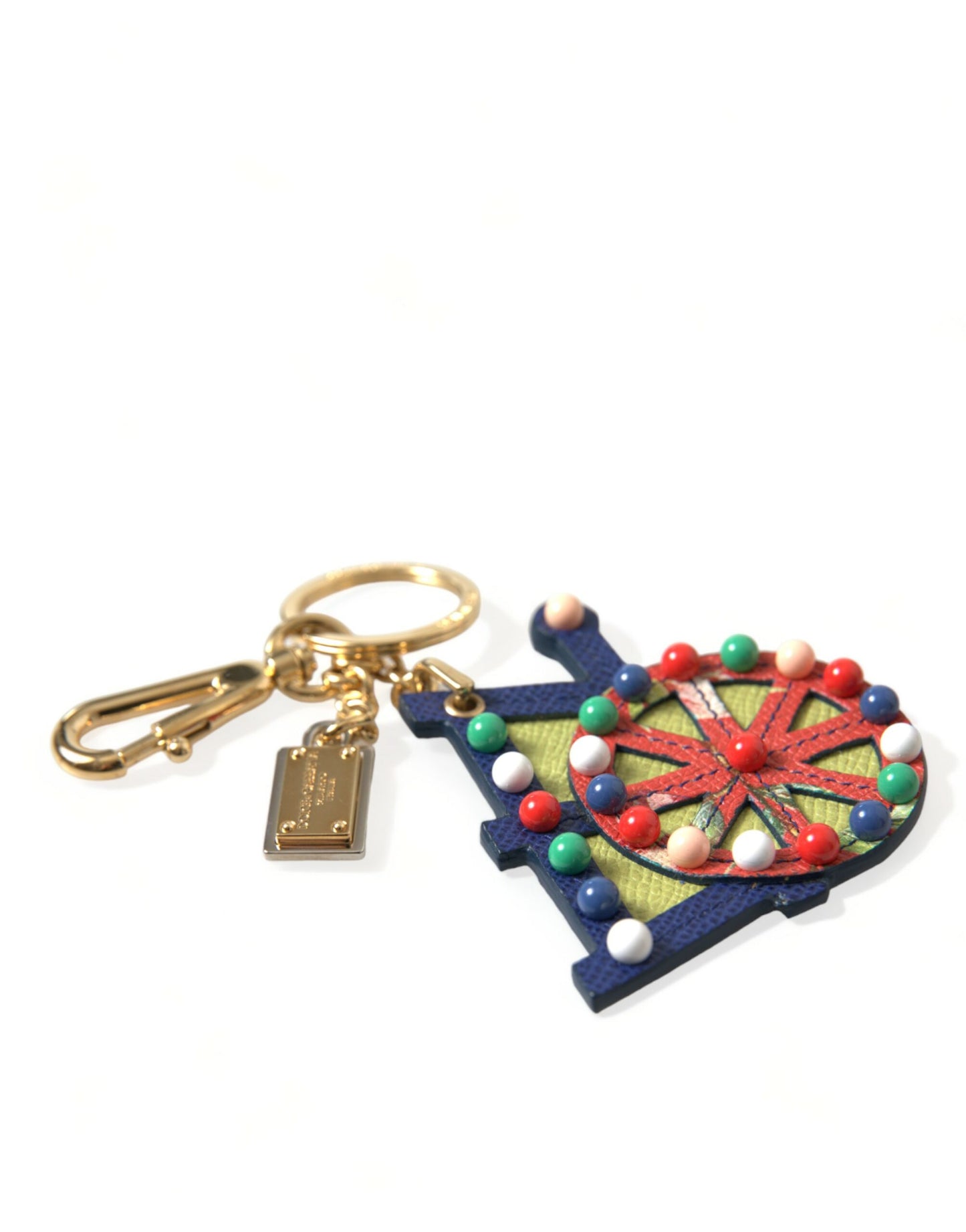 Multicolor Gold Tone Carretto Keychain Keyring