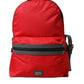 Red Nylon Leather DG Logo School Backpack Bag