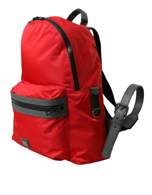 Red Nylon Leather DG Logo School Backpack Bag