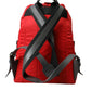 Red Nylon Leather DG Logo School Backpack Bag