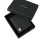 Black Calfskin Leather Bifold Card Holder Logo Wallet