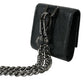 Black Lamb Leather Logo Card Holder Chain Strap Bags