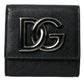 Black Lamb Leather Logo Card Holder Chain Strap Bags