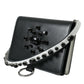 Black White Leather Crystal Embellished Cardholder Wallet