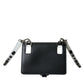 Black White Leather Crystal Embellished Cardholder Wallet
