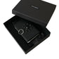 Black White Leather Crystal Embellished Cardholder Wallet