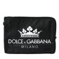 Black DG Milano Print Nylon Pouch Clutch Bags