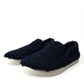 Blue Shearling Slip Loafers Sneakers Shoes