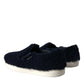 Blue Shearling Slip Loafers Sneakers Shoes