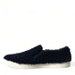 Blue Shearling Slip Loafers Sneakers Shoes