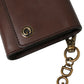 Brown Calf Leather Logo Embossed Shoulder Bags