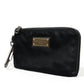 Black Nylon Logo Plaque Keyring Pouch Clutch Bags