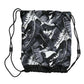 Black Leaf Print Adjustable Drawstring Nap Sack Bag